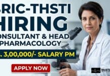 MD Pharmacology Job Alert: Consultant & Head Pharmacology with Rs. 3,00,000/- salary pm at BRIC-THSTI Explore this MD Pharmacology job at Translational Health Science and Technology Institute. Apply for Consultant & Head Pharmacology role with high salary and leadership responsibilities.