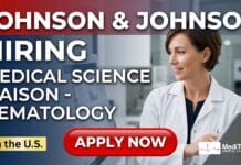 Medical Science Liaison Job at Johnson & Johnson – Apply for a Hematology Role in Western Michigan, U.S. Medical Science Liaison job at Johnson & Johnson careers. Apply for this MD job in Hematology, Western Michigan with top salary and benefits.