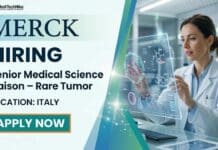 Senior Medical Science Liaison Job at Merck in Italy for MD Professionals | Apply Now Medical Science Liaison Job at Merck in Italy