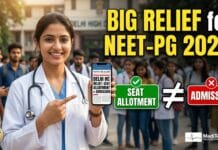 Delhi HC Relief for NEET-PG 2025 Candidates: Seat Allotment Not Equal to Admission Delhi HC rules NEET-PG seat allotment alone isn’t admission. Candidates who didn’t join can still apply for DNB counselling.