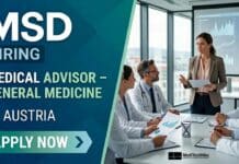 Medical Advisor Job in General Medicine at MSD in Austria | Medical Affairs Career Opportunity for MD Candidates Medical Advisor Job in General Medicine at MSD in Austria | MD Candidates Apply