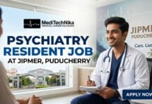 High-Paying Senior Resident Job in Puducherry | Psychiatry TeleMANAS Project 2026 at JIPMER! High-Paying Resident Job at JIPMER in Puducherry. Apply for the Psychiatry Job in this JIPMER Recruitment 2026.