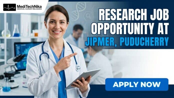 Public Health Research Job at JIPMER in Puducherry. MBBS Graduates with Postgraduate Degree can apply for this JIMPER Recruitment.
