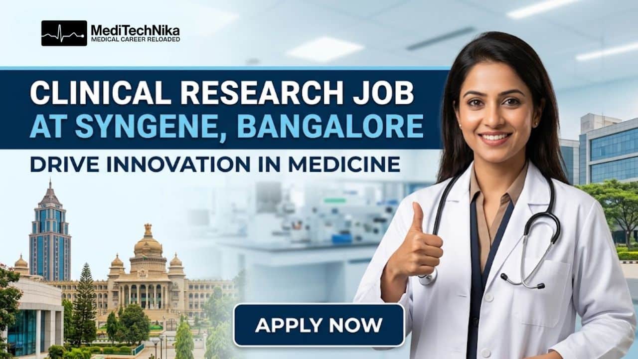 Impactful Clinical Research Job at Syngene, Bangalore | Apply for this Clinical Operations Career! Clinical Research Job at Syngene in Bangalore. Pharmacy Candidates Apply for the Clinical Research Associate Role at Syngene Careers.