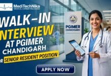 Exclusive Walk-in Interview for Senior Residents in Chandigarh | PGIMER Recruitment Walk-in Interview for Senior Resident Job in Chandigarh. MS or DNB Candidates Apply for the PGIMER Recruitment