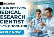 Exclusive Walk-in Interview for Medical Research Scientist Job in Jodhpur | ICMR Recruitment 2026 for Tuberculosis Research! Medical Research Scientist Job at ICMR in Jodhpur. Medical Professionals Attend the Walk-in Interview for this ICMR Recruitment.