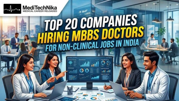 Discover non-clinical jobs for MBBS doctors in India and explore top companies hiring in pharma, MSL, research, insurance, and HealthTech.