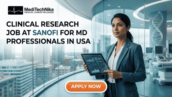 Clinical Research Job at Sanofi for MD Professionals in USA Apply Now Clinical Research Job at Sanofi for MD Professionals in USA Apply Now