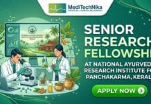 Earn Upto Rs. 42,000/month with the Research Fellowship at National Ayurveda Research Institute for Panchakarma, Kerala! Research Fellowship at the National Ayurveda Research Institute for Panchakarma, Kerala. Ayurveda Doctors Apply for the NARIP Recruitment.