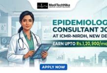 Earn Upto ₹1,20,900/month with the Epidemiology Consultant Job at ICMR-NIRDH, New Delhi! Epidemiology Consultant Job at ICMR-NIRDH, New Delhi. Medical Professionals Apply for the ICMR-NIRDH Recruitment.