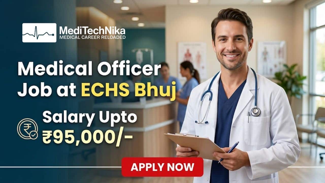 ₹95,000/- Salary for Medical Officer Job at ECHS Bhuj | Exclusive for MBBS Candidates! Medical Officer Job at ECHS in Gujarat. MBBS Candidates Apply for the ECHS Recruitment. Earn Upto ₹95,000 Salary!