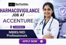 Pharmacovigilance Job at Accenture, Chennai | MBBS & MD Professionals Apply Today! Pharmacovigilance Job at Accenture in Chennai. MBBS/MD Professionals Apply for this Job at Accenture Careers.