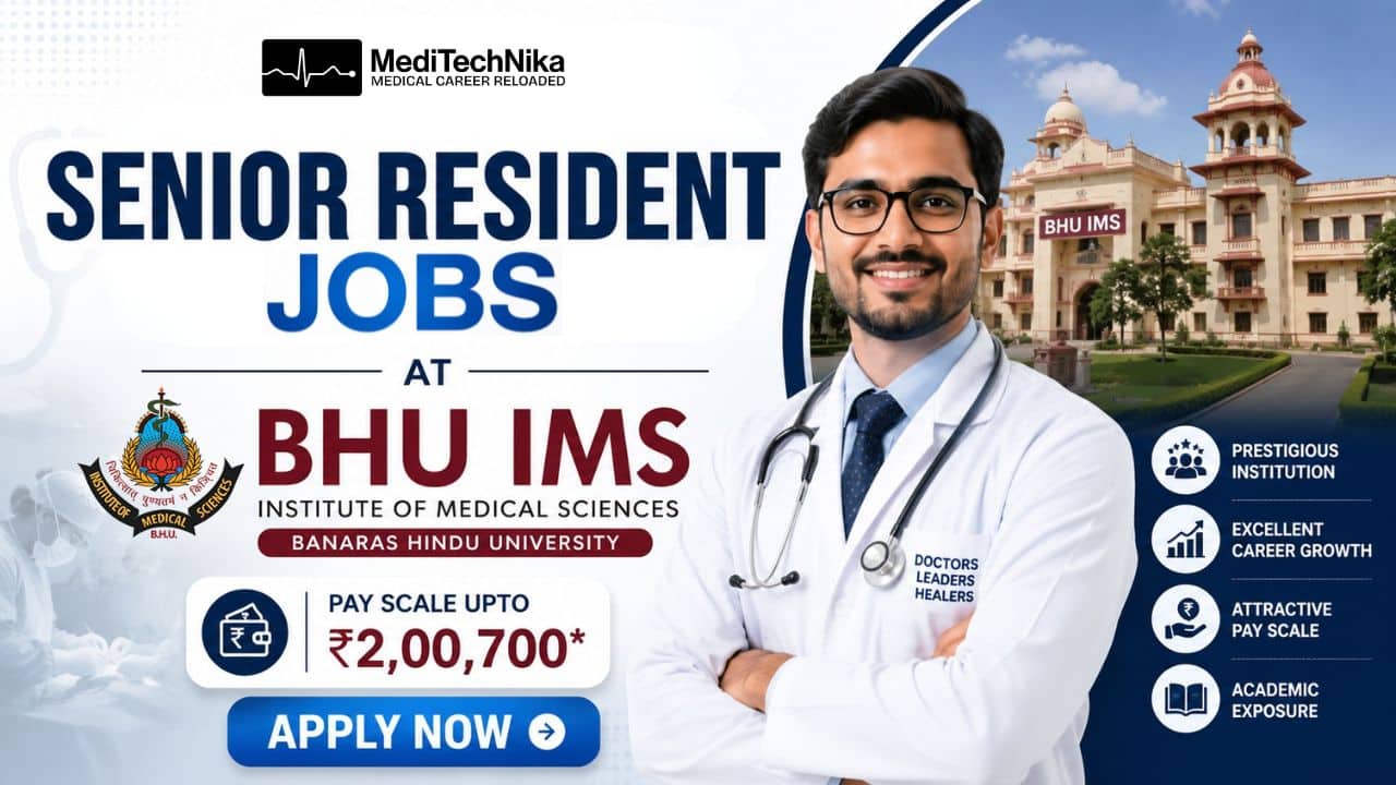 ₹2,00,700 for Senior Resident Jobs at BHU IMS | Apply Before its too late! Senior Resident Jobs at BHU IMS in Varanasi. Medical Professionals Apply for the BHU IMS Recruitment. Earn Upto ₹2,00,700 Pay Scale.