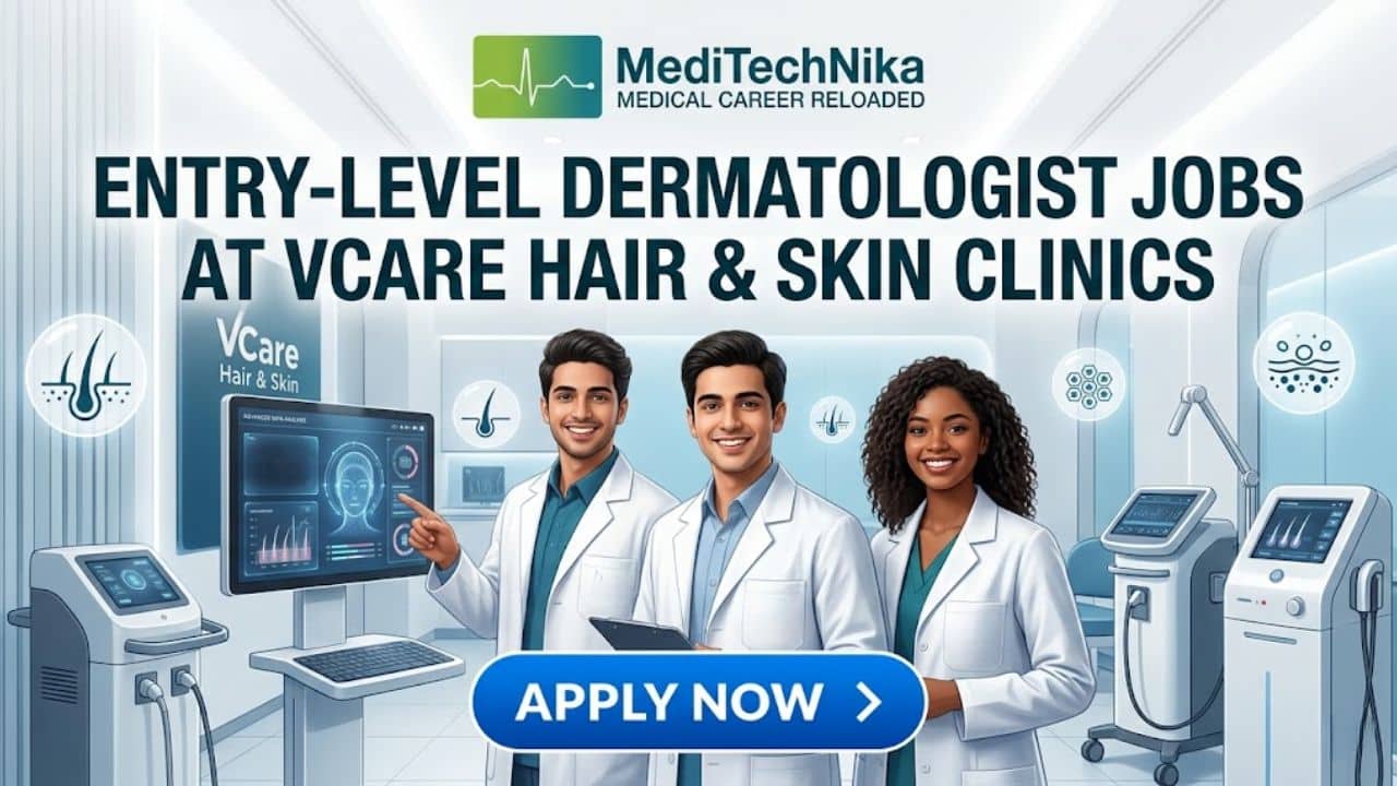 Entry-Level Dermatologist Jobs at VCare Hair & Skin Clinics Across South India | Apply Now! Dermatologist Jobs at VCare Hair & Skin Clinics across South India. MD Candidates Apply for the Job Position at VCare.