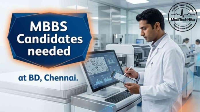 Apply for Medical Affairs Job at BD in Chennai and Coimbatore. MBBS candidates with 3–5 years of experience can apply.