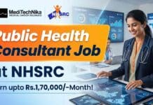 Rs.1,70,000/Month for Primary Heathcare Job at National Health Systems Resource Centre! Public Health Consultant Job at NHSRC Recruitment | Govt. Medical Job