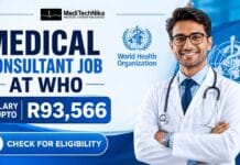 R93,566 for Medical Consultant Job Abroad | WHO Recruitment for Emergency Preparedness & Response! Medical Consultant Job at WHO in South Africa. Medical Professionals Apply for the WHO Recruitment for a public health job.