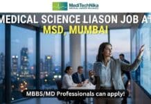 Medical Science Liaason Job at MSD, Mumbai – Opportunity for MBBS/MD Professionals | Apply Now! Medical Science Liaison Jobs at MSD Oncology Medical Jobs in India for MBBS & MD Professionals