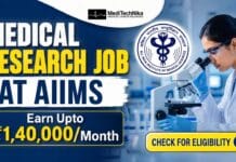 ₹1,40,000/Month for the Medical Research Job at AIIMS | Contribute to Advancement in Medical Education! Medical Research Job at AIIMS | ₹1,40,000/Month Salary!