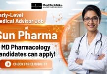 Early-Career Medical Advisor Job at Sun Pharma | MD Pharmacology Candidates Apply Now! Medical Advisor Job at Sun Pharma