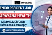 Senior Resident Job at Narayana Health – MS/DNB/MCh/DrNB Candidates Apply! Senior Resident Job at Narayana Health, Bangalore