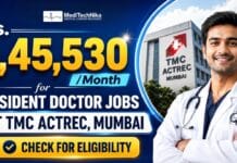 Rs. 1,45,530/Month for Resident Doctor Jobs in Mumbai | TMC-ACTREC Recruitment! Resident Doctor Jobs in Mumbai. Medical Professionals: Apply for TMC ACTREC Recruitment. Earn Upto ₹1.45 Lakh/Month!