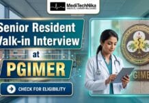 Walk-in Interview for Senior Resident Jobs at PGIMER | MD Professionals | Apply Now! Walk-in Interview for 12 Senior Resident Jobs at PGIMER, Chandigarh