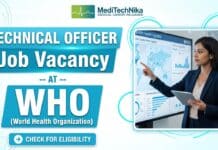 Build a Global Health Career at WHO Technical Officer with a salary up to $1,718/month | Apply Now! Technical Officer Job at WHO, Jamnagar