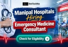 Emergency Medicine Consultant Job at Manipal Hospitals | Apply Now! Apply for the Emergency Medicine Consultant Job at Manipal Sarjapur Road, Bengaluru. Refer the job page to know more and follow Meditechnika!