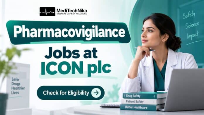 Pharmacovigilance Jobs at ICON plc. Healthcare Professionals can apply for the Pharmacovigilance Specialist Job at ICON plc.