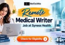 Remote Medical Writer Job at Syneos Health, India | Medical Professionals Are Welcome! Remote Medical Writer Job at Syneos Health, India. Medical Professionals Apply for the Principal Medical Writer Position.