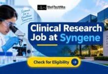 Syngene Hiring MD Doctors in Bengaluru | Exciting Clinical Research Job Opportunity! Clinical Research Job at Syngene in Bengaluru. Doctors can apply for the Clinical Research Jobs in Bengaluru.