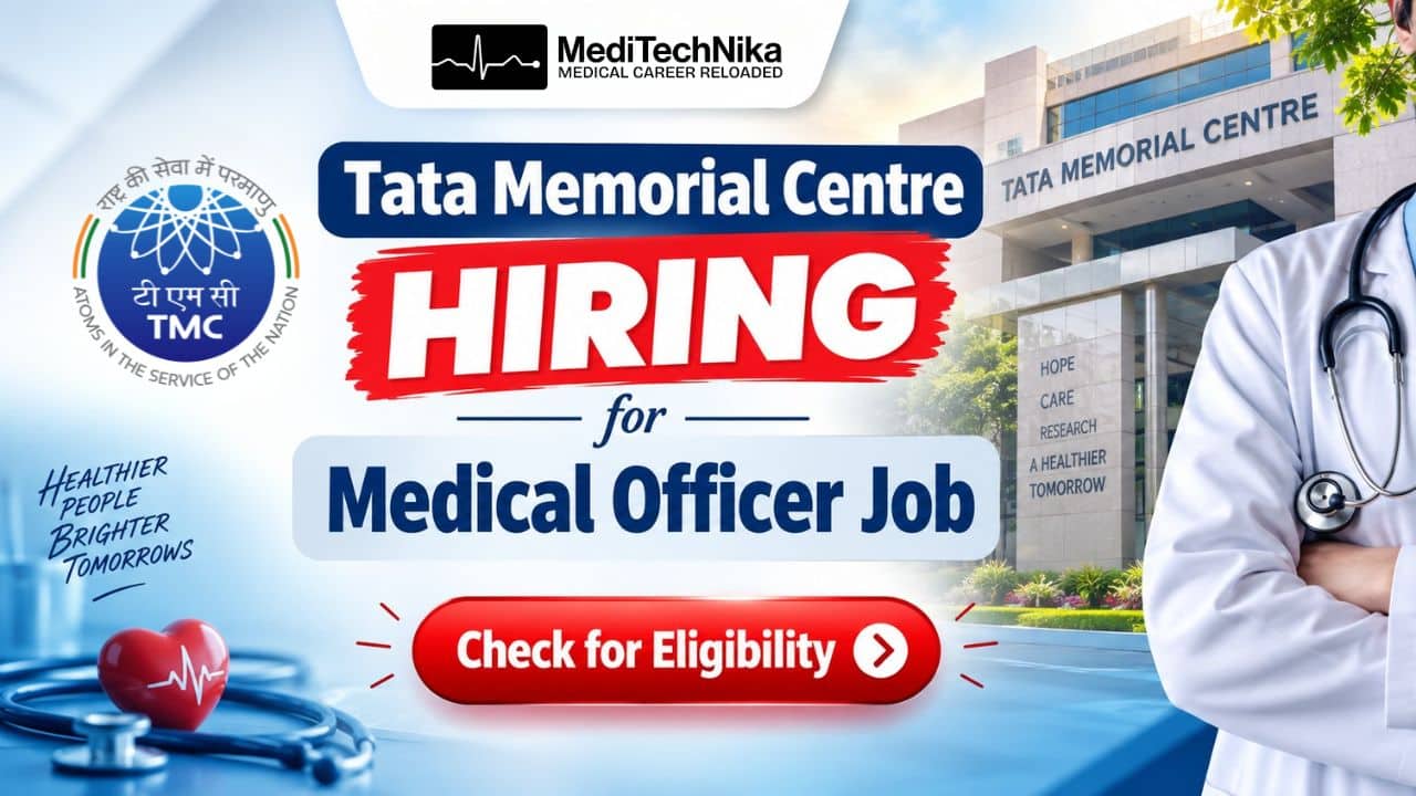 Tata Memorial Centre Hiring for Medical Officer Job Attend Walk-in Interview at 30 Sept 2026! Medical Officer Job at Tata Memorial Centre. MBBS Candidates can apply for the Medical Officer Job. Attend Walk-in Interview on 30 Sept.