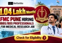 ₹1.04 Lakh/Month! AFMC Pune Hiring MBBS/BDS Professionals for Medical Research Job 2026 Medical Research Job at AFMC. MBBS/BDS Candidates can apply for the Armed Forces Medical College Recruitment.
